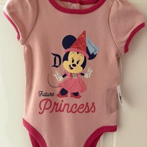 Disney Pink Future Princess Minnie Mouse One Piece Onesie Baby Size 6-9 Mos
